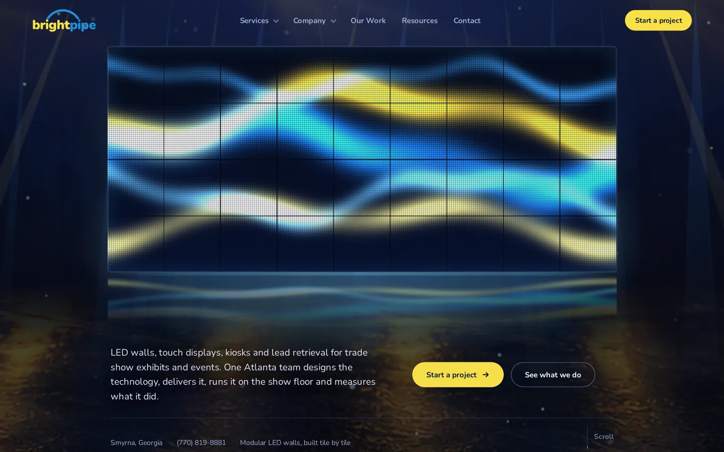 BrightPipe website on a desktop screen