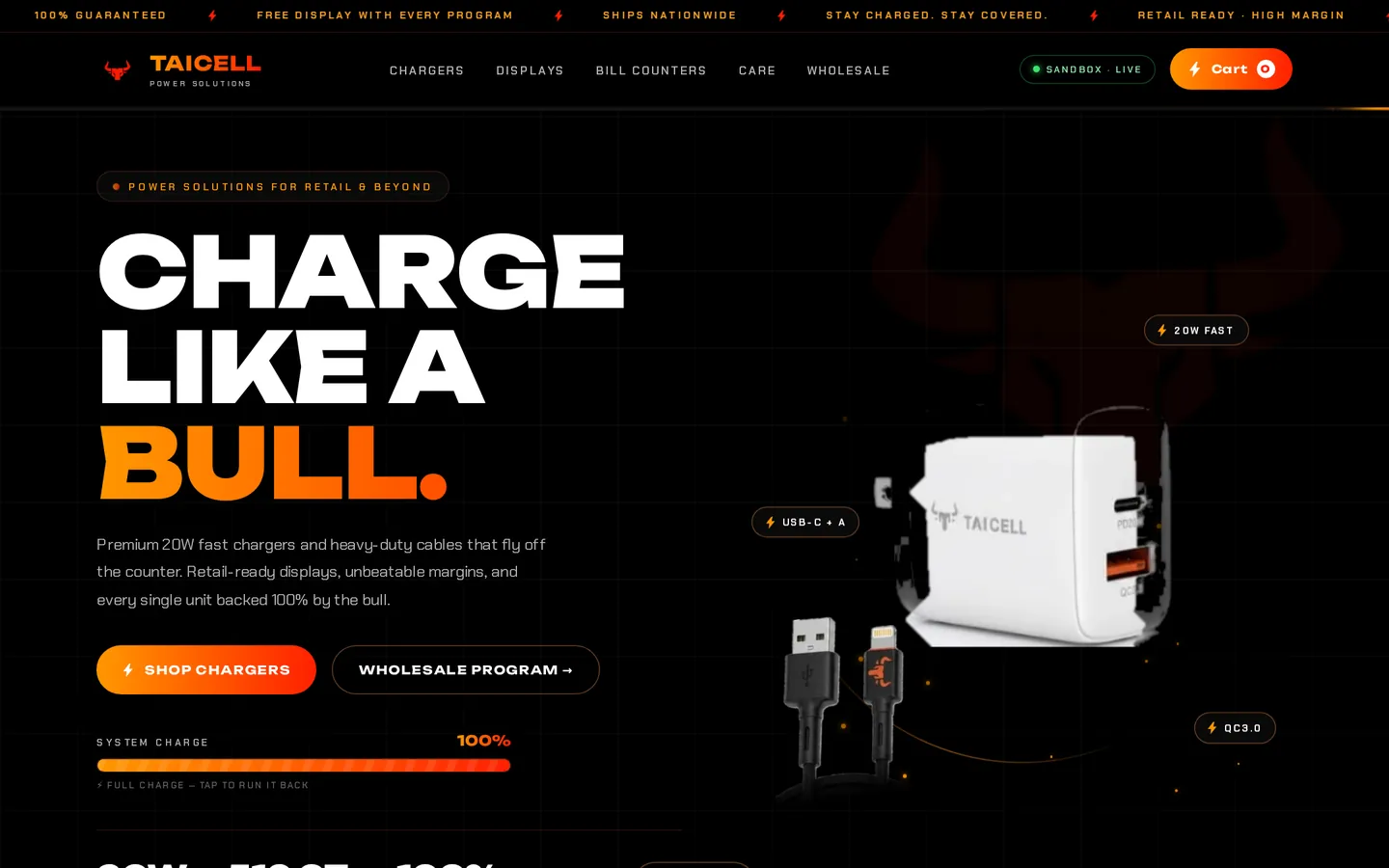 TAICELL website on a desktop screen